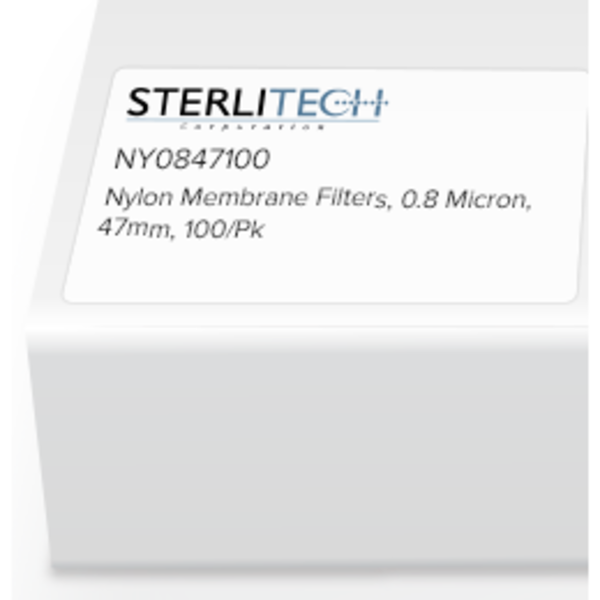 Sterlitech Nylon Membrane Filters, 0.8 Micron, 47mm, PK100 NY0847100